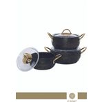 Gold Granit Güveç Tencere Set 6 Parça 16-18-20 cm E0023