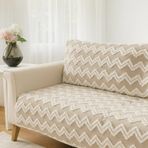 Gold Home Collection Zigzag Desenli Koltuk Örtüsü 180 x 220 cm Bej