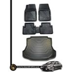Gold Honda Civic 2007+ 3D Zebra Oto Paspas ve Araca Özel Kauçuk Bagaj Havuzu Seti - Siyah