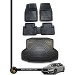 Gold Honda Civic 2016+ 3D Zebra Oto Paspas ve Araca Özel Kauçuk Bagaj Havuzu Seti - Siyah
