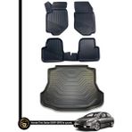 Gold Honda Civic 3D Havuzlu Paspas Sedan 2007-2011 + Bagaj Havuzu Araca Özel Dolcex Kauçuk Set - Siyah