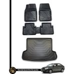 Gold Hyundai Accent Era 3D Zebra Oto Paspas ve Araca Özel Kauçuk Bagaj Havuzu Seti - Siyah