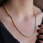 Gold Kaplama 925 Ayar Gümüş Köstek Zincir