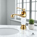 Gold Lavabo Bataryası Özel Seri Vintage Tasarım Lavabo Musluğu Altın