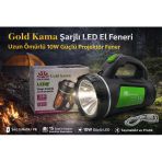 Gold Led Şarjlı El Feneri Fc-838B 10W Uzun Ömürlü Taşınabilir Projektör Fener