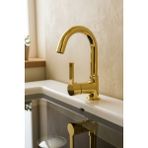 Gold Lüks Mix Kuğu Aç-Kapa Lavabo Bataryası Musluk - Altın
