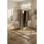 Gold Metal Konfeksiyon Askısı - Minimalist Elbise Askılığı - Butik Tipi Askı Altın