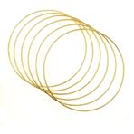 Gold Metal Makrome Halka Çemberler 5 ADET Dokulu Mat Altın Sarısı Düş Kapanı ve Kapı & Duvar Süsü Kasnağı Paslanmaz Galvanizli Metal (47 CM)