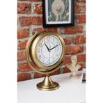Gold Metal Masa Saati – Sessiz Mekanizma, Latin Rakamlı Dekoratif Vintage Tasarım-Mezza Gold Latin