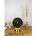 Gold Metal Mermer İlhamı Masa Saati 25×20 Cm