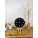 Gold Metal Siyah İnci Masa Saati 25×20 Cm