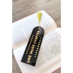 Gold “one More Chapter” Yazılı Siyah Pleksi Büyük Kitap Ayracı