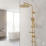 Gold Oval Tall Sistem Duş Seti - Altın