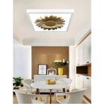 Gold Papatya Avize, 60X60 Kare Modern LED Tavan Aydınlatma, 60WATT Beyaz Işık Avize, Ev Tavan Lamba