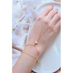 Gold Pembe Doğal Taşlı Yonca Şahmeran