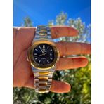 Gold Power Patek Philippe Model Çelik Lüks Kordon Erkek Kol Saati - Altın - Lacivert