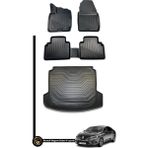 Gold Renault Megane 4 3D Havuzlu Oto Paspas Sedan + Bagaj Havuzu Lila Ikili Set - Siyah