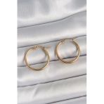 Gold Renk 22Mm Kadın Halka Figürlü Kadın Küpe (316L Çelik)