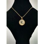 Gold Renk Büyük Boy Kararmaz ''R'' Harfli Kolye
