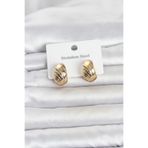 Gold Renk Desenli Yarım Halka Model Kadın Küpe - EBJ260516W42211 BKP11807