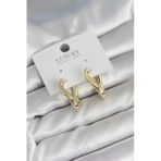 Gold Renk Eğik Halka Model Pirinç Kadın Küpe - Tj-Bkp11312