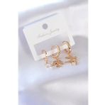 Gold Renk Kuş Figür Zirkon Taşlı Kadın Küpe - TJ-BKP7375