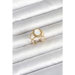 Gold Renk Sedefli Vintage Kadın Yüzük - Ebj260418w41946