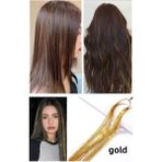 Gold Renk Simli Saç Aksesuarı/ Saç Işıltısı Yan Postiş 50 cm Simli Saç Ipi Gümüş Renk Tinsel Saç - Standart