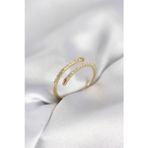 Gold Renk Yılan Kuyruk Model Zirkon Taşlı Kadın Yüzük - Ebj260214w39622