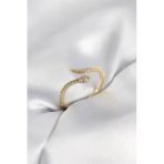 Gold Renk Yılan Model Zirkon Taşlı Kadın Yüzük - Tj-Byk4072 Tg-1395 347360