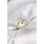 Gold Renk Yılan Model Zirkon Taşlı Kadın Yüzük - Tj-Byk4133 Tg-1395 347417