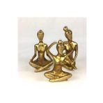 Gold Renk Yogacı Kız 3lü Biblo