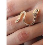 Gold Renk Zirkon Taşlı Yılan Model Kadın Yüzük