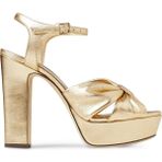 Gold Renkli Yüksek Topuklu Platform Sandalet