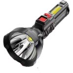 Gold Silver PANTHER EL FENERİ USB ŞARJLI 3WAT COB LED PT-6104 - Siyah