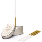 Gold Simli 5'li Dilek Mumu ve Kokulu Melek Seramik Taşlı Teneke Kutu Seti - Lavender - Seçenek 1