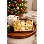 Gold Simli Altılı Dekoratif Mum Seti - 1