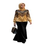 Gold Siyah Majesty Saten Bluz (XXL)