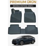 Gold Skoda Enyaq 2021+ Uyumlu 3D Oto Paspas Premium - Siyah