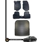 Gold Skoda Super B 3D Havuzlu Paspas 2015-2023 + Bagaj Havuzu Araca Özel Dolcex Kauçuk Set - Siyah