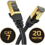 Gold Step Cat 7 Ethernet Kablosu 10 Gigabit/s 600 Mhz Premium Metal Zırhlı RJ45 Konnektör - 20 m
