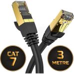 Gold Step Cat 7 Ethernet Kablosu 10 Gigabit/s 600 Mhz Premium Metal Zırhlı RJ45 Konnektör - 3 m