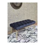 Gold Tel Ayaklı 90 Cm Puf Bench - Puf - Bench - Kasalı Oturak - Oturak - Yatak Ucu Puf Füme Renk 90 X 40 Boyut/Ebat