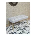 Gold Tel Ayaklı 90 Cm Puf Bench - Puf - Bench - Kasalı Oturak - Oturak - Yatak Ucu Puf Gri Renk 90 X 40 Boyut/Ebat