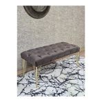Gold Tel Ayaklı 90 Cm Puf Bench - Puf - Bench - Kasalı Oturak - Oturak - Yatak Ucu Puf Kahverengi Renk 90 X 40 Boyut/Ebat