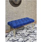 Gold Tel Ayaklı 90 cm Puf Bench - Puf - Bench - Kasalı Oturak - Oturak - Yatak Ucu Puf Mavi Renk 90 x 40 Boyut/ebat - Renkli