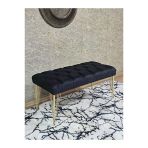 Gold Tel Ayaklı 90 Cm Puf Bench - Puf - Bench - Kasalı Oturak - Oturak - Yatak Ucu Puf Siyah Renk 90 X 40 Boyut/Ebat