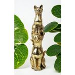 Gold Üst Üste 2’li Kedi Biblo Heykel Hediyelik Dekoratif Ürün Konsol Vitrin Masa Süsü Ofis Hediyesi