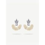 Gold Ve Gümüş Detaylı Küpe