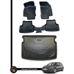 Gold Volkswagen Golf 7 3D Havuzlu Oto Paspas ve Bagaj Havuzu Dizayn Seti - Siyah